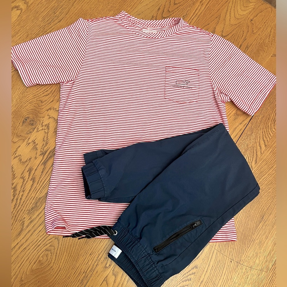 🐳 [Vineyard Vines] Red White Striped Edgartown T-Shirt